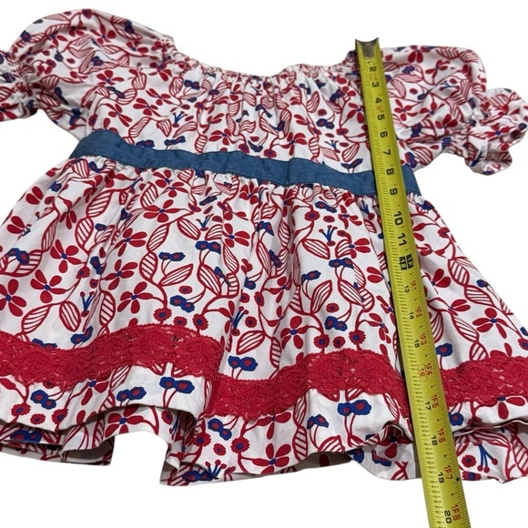 Matilda Jane Love Letters Fouth of July American Peasant Blouse Girl's Size 10 - Picture 10 of 10